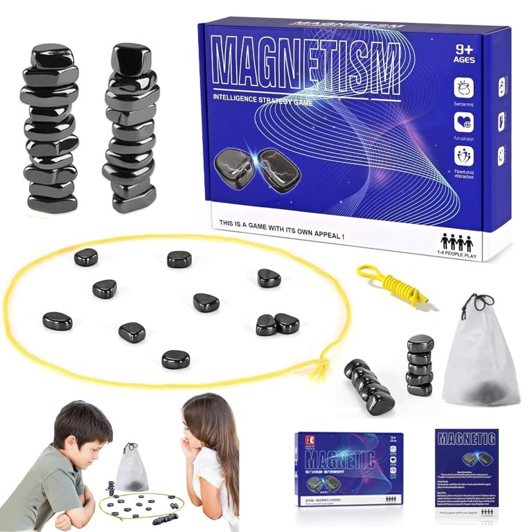 Magnetic Chess Game, Magnetic Chess Game with Stones, Magnet Board Game, Puzzle Strategy Family Game Party Game for Kids and Adults, Christmas