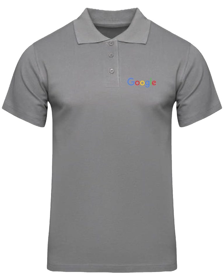 American Apple Google Logo Printed Polo/Collar Half Sleeve T-Shirt for Google Staff Employee Promotion T Shirt for Men and Women