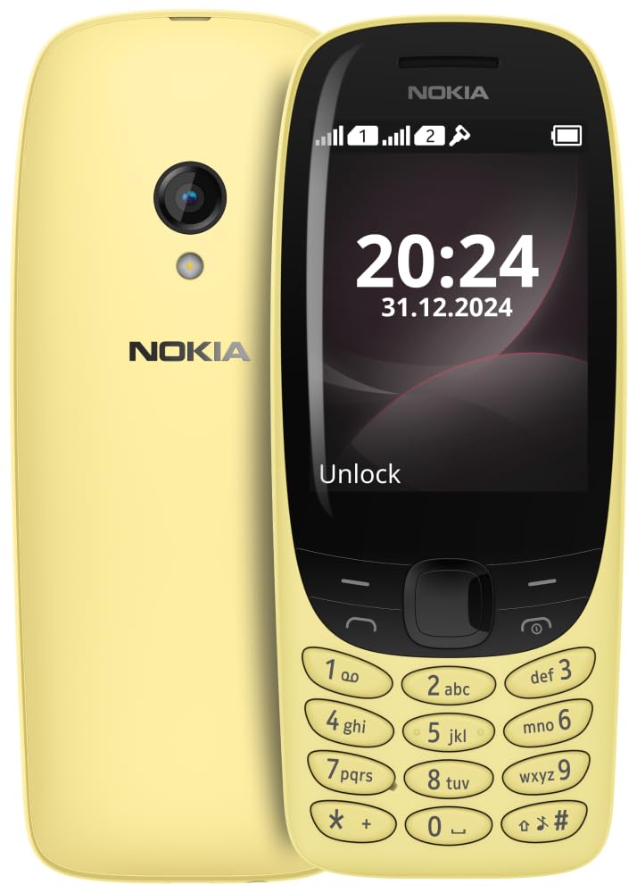 Nokia 6310 Dual SIM Keypad Phone with a 2.8” Screen, Wireless FM Radio and Rear Camera with Flash | Yellow