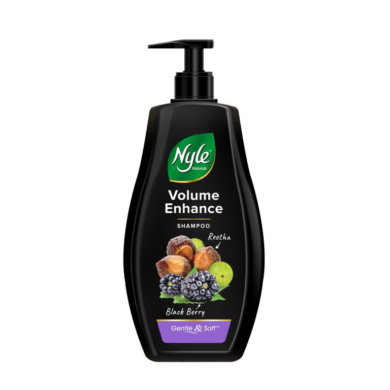 Nyle Naturals Volume Enhance Shampoo 1 L, For Long & Voluminous Hair with Blackberry, Reetha, & Amla | pH Balanced & Paraben Free Gentle & Soft Shampoo For Women & Men