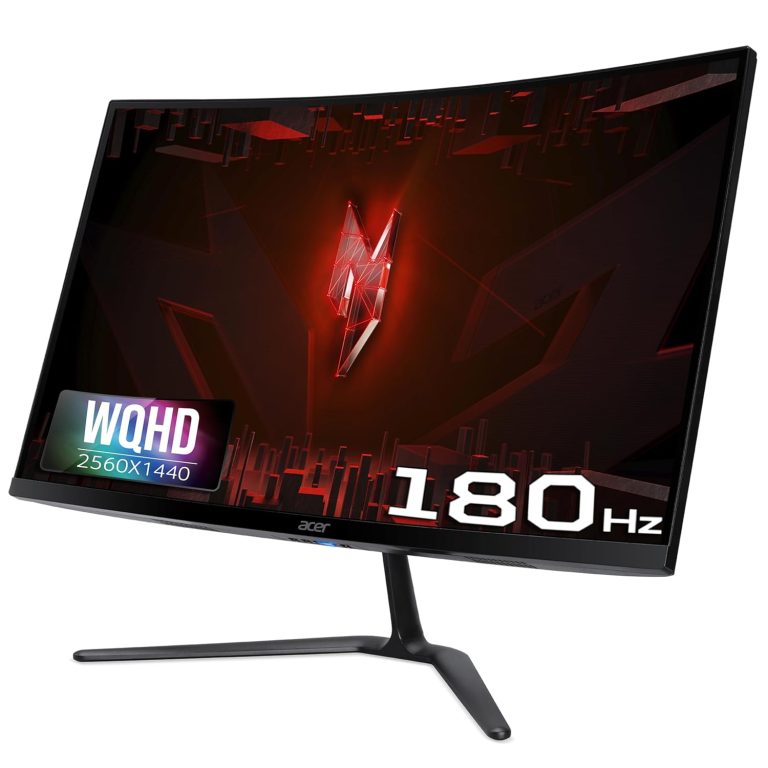 Acer ED270U S3 27 Inch WQHD 2560×1440 1500R Curved Gaming Backlit LED LCD Monitor I 1MS VRB, 180Hz Refresh Rate I AMD FreeSync I 2 x HDMI 1 x Display Port I Stereo speakers I Eye Care I HDR 10 I Black