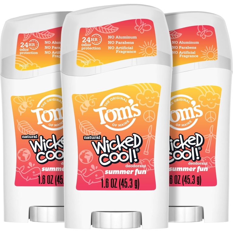 Tom’s of Maine Aluminum-Free Wicked Cool! Natural Deodorant for Kids, Summer Fun, 1.6 oz. (Pack of 3) (Packaging May Vary)