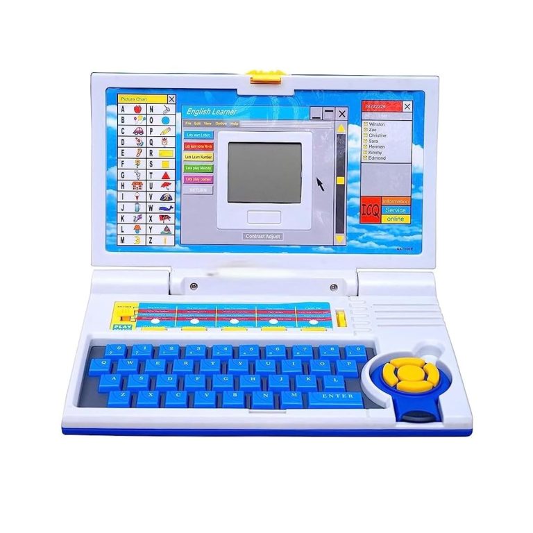 JOYJUNGLE Children’s Educational Mini Laptop – 20 Learning Activities Electronic Toy Computer | Math, Letters, Music Games for Boys Girls Age 2-5 Years – Kids Birthday Gift (Blue)