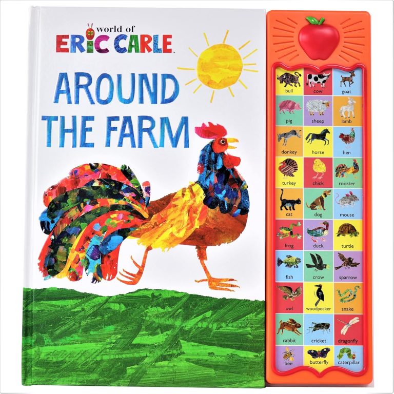 World of Eric Carle, Around the Farm 30-Button Animal Sound Book – Great for First Words – PI Kids